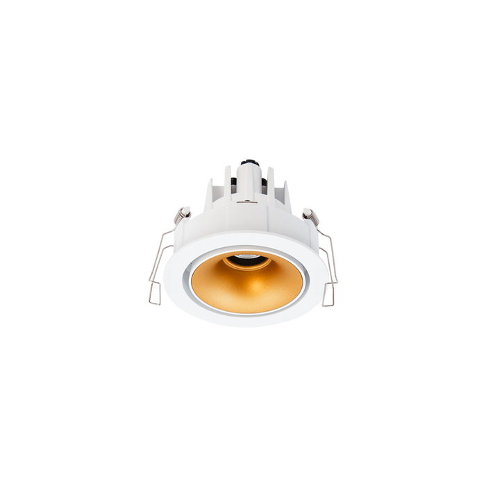 Cevon Downlight LED Recessed Round Tilt/Rotate Mini c/w Dimmable Driver 11W 260mA CC 3K CRI97-White/Gold