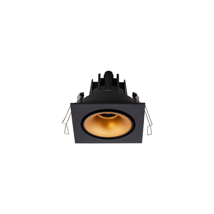 Cevon Downlight LED Recessed Square Tilt/Rotate c/w Dimmable Driver 11W 260mA CC 3K CRI97-Black/Gold