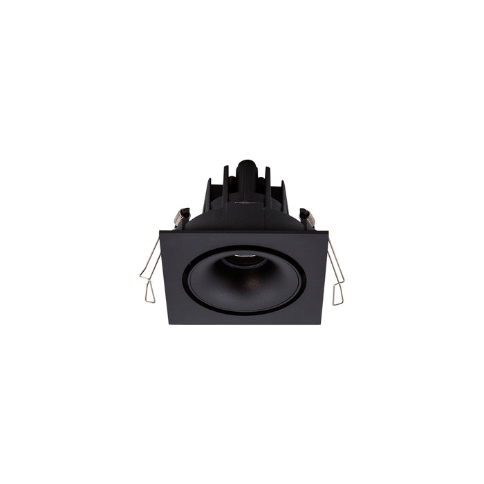 Cevon Downlight LED Recessed Square Tilt/Rotate c/w Dimmable Driver 11W 260mA CC 3K CRI97-Black/Silver
