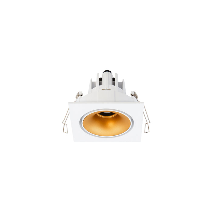 Cevon Downlight LED Recessed Square Tilt/Rotate c/w Dimmable Driver 11W 260mA CC 3K CRI97-White/Gold