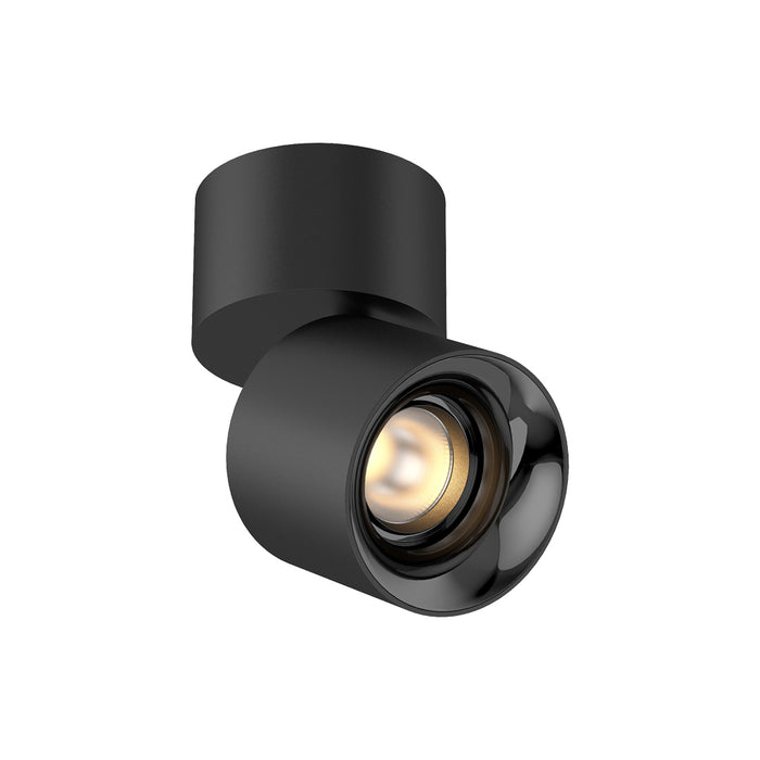 Cevon Surface Mount Tilt/Rotate Spot - Black with Gloss Black reflector 14W 3000K CRI97 60D - Dimmable