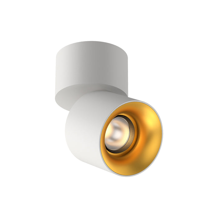 Cevon Surface Mount Tilt/Rotate Spot - White with Gold Reflector 14W 3000K CRI97 60D - Dimmable