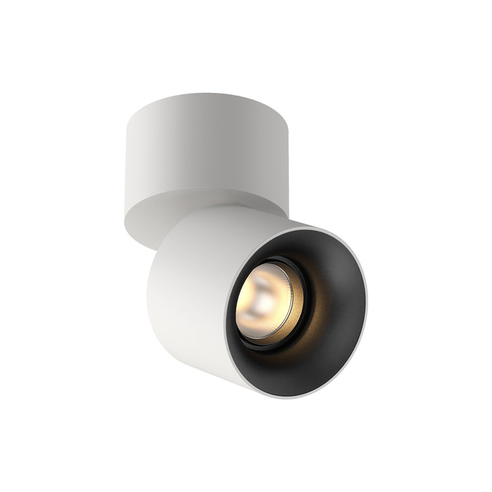 Cevon Surface Mount Tilt/Rotate Spot - White with Matt Black reflector 14W 3000K CRI97 60D - Dimmable