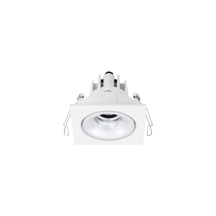 Cevon Downlight LED Recessed Square Tilt/Rotate c/w Dimmable Driver 11W 260mA CC 3K CRI97-White/Silver