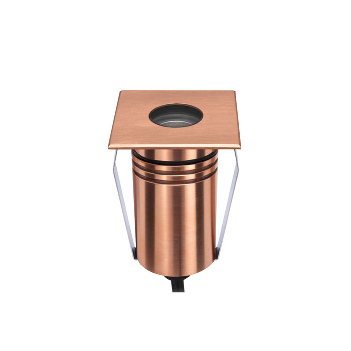 Exterior Square Multi-Use Recess Copper 2.5W 24V DC RGBW IP67 60 Degree Lens