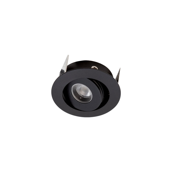 LED Recessed Round Tilt 60deg 1.2W DC 350mA CC 3K - Black