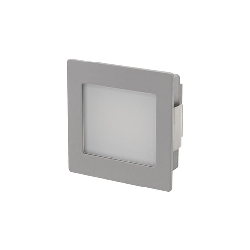 Designline Silver Recessed Wall Light Frosted Diffuser 3W 240V 3000K/4000K Switchable - c/w DM700-4W Dimmable Mini Driver