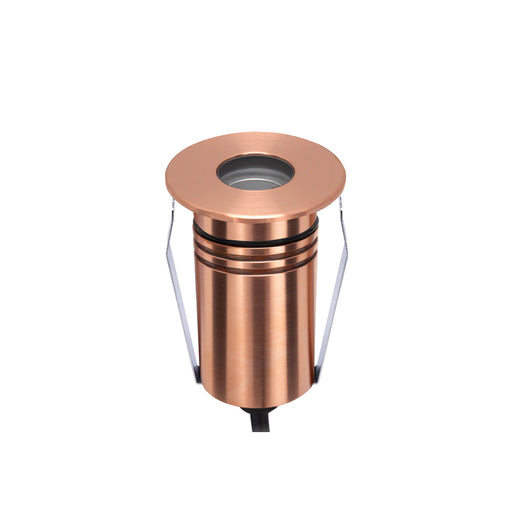 Exterior Round Multi-Use Recess Copper 2.5W 8-25V DC 2700K IP67 60 Degree Lens