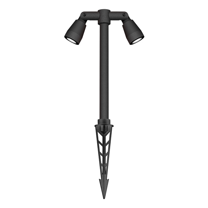 Exterior Spike Twin Spot Tall Dimmable IP65 2X 3W 24V DC CV 2700K Black
