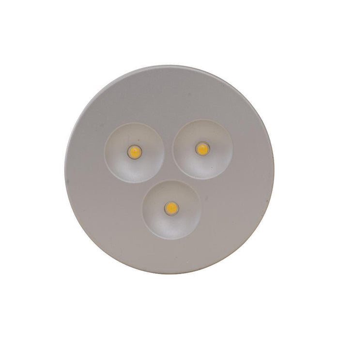 3W Round Interior IP20 12V LED Silver CAbinet Light 3000K Warm White 78Ømm * 15mmDepth - The Lighting Shop