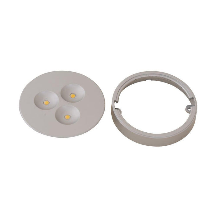 3W Round Interior IP20 12V LED Silver CAbinet Light 3000K Warm White 78Ømm * 15mmDepth - The Lighting Shop