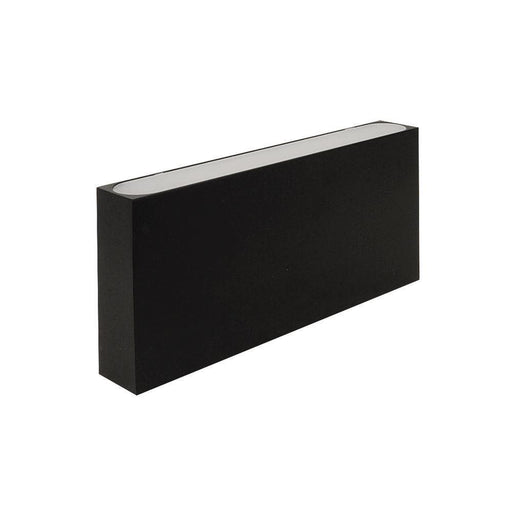 Wafer Black Brushed Aluminium | Exterior Surface Mount Up/Down Wall Light - The Lighting Shop