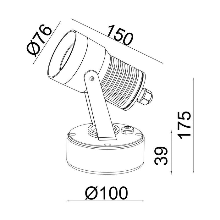 10W Exterior LED Spotlight On Base - IP65 Water Resistant - The Lighting Shop