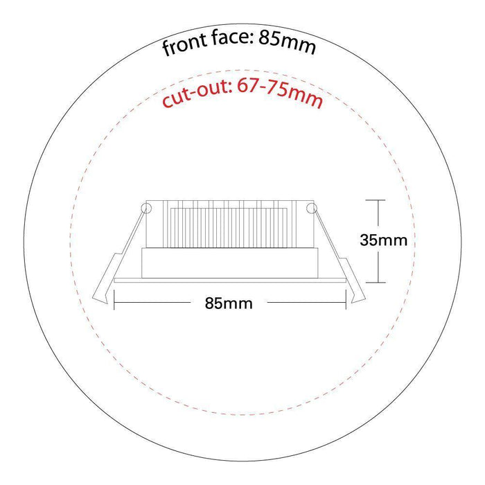 Downlight Round White CCT 10W 85Ømm * 35mm Height - The Lighting Shop