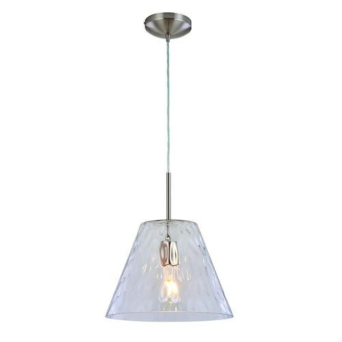 230V Emmeline Pendant 330Ømm * 240Hmm - BLACK/SATIN NICKEL - The Lighting Shop