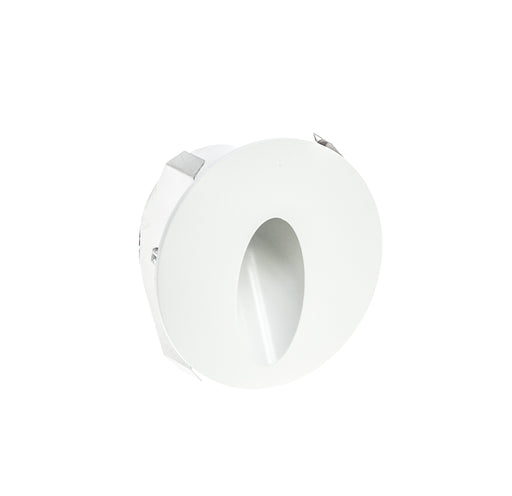 3W LED Round Darklight Wall / Stair Tread 3000k Warm White, Cutout: 65mm - WHITE - The Lighting Shop